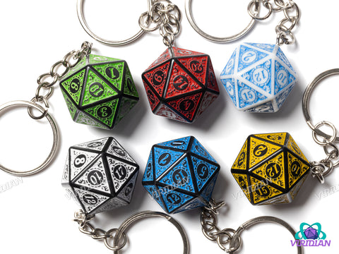 Roaring d20s Keychain | Acrylic D20 Dice Accessory (1)