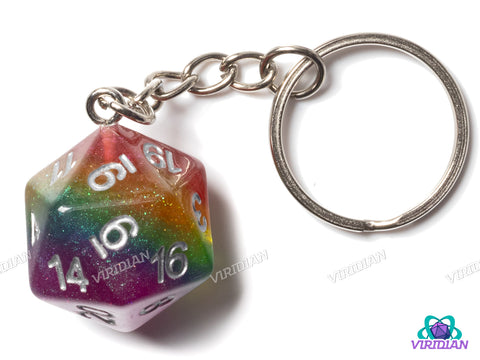 Pride D20 Keychain | Acrylic Polyhedral Dice (7)