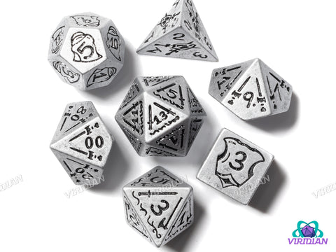 Silver Fighter | Resin Polyhedral Dice (7)