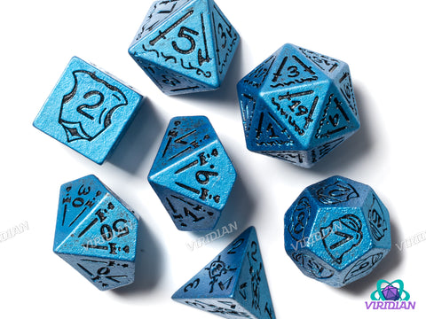 Blue Fighter | Resin Polyhedral Dice (7)