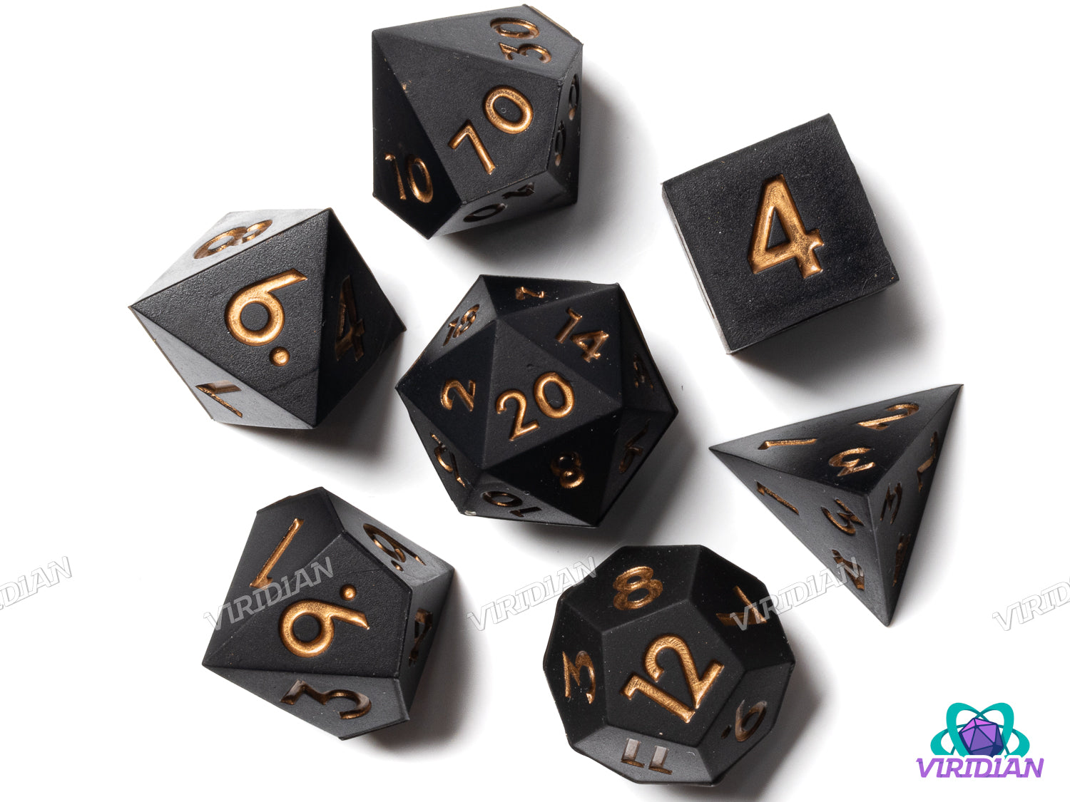 Black & Gold Silicone | Silicone Polyhedral Dice (7)