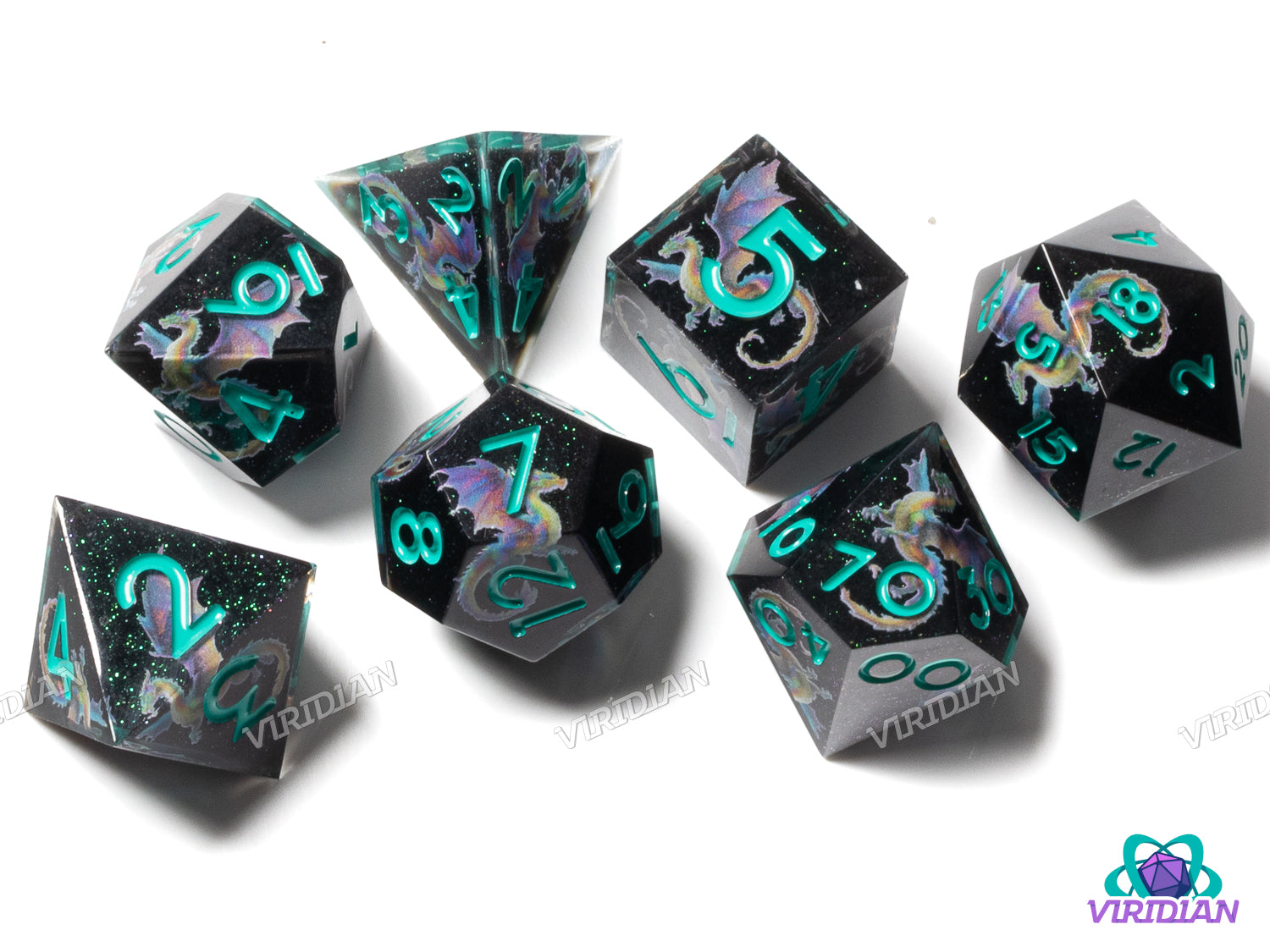 Full Dragon Print | Acrylic Polyhedral Dice (7)