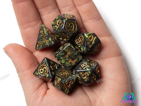 Cats Dice Set: Pixel | Acrylic Polyhedral Dice (7)