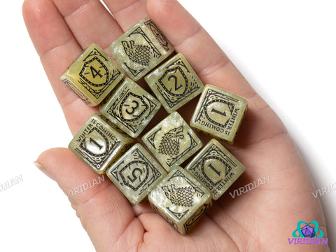 Game of Thrones: Stark (10xD6 Dice Set) | Acrylic D6 Set (10)