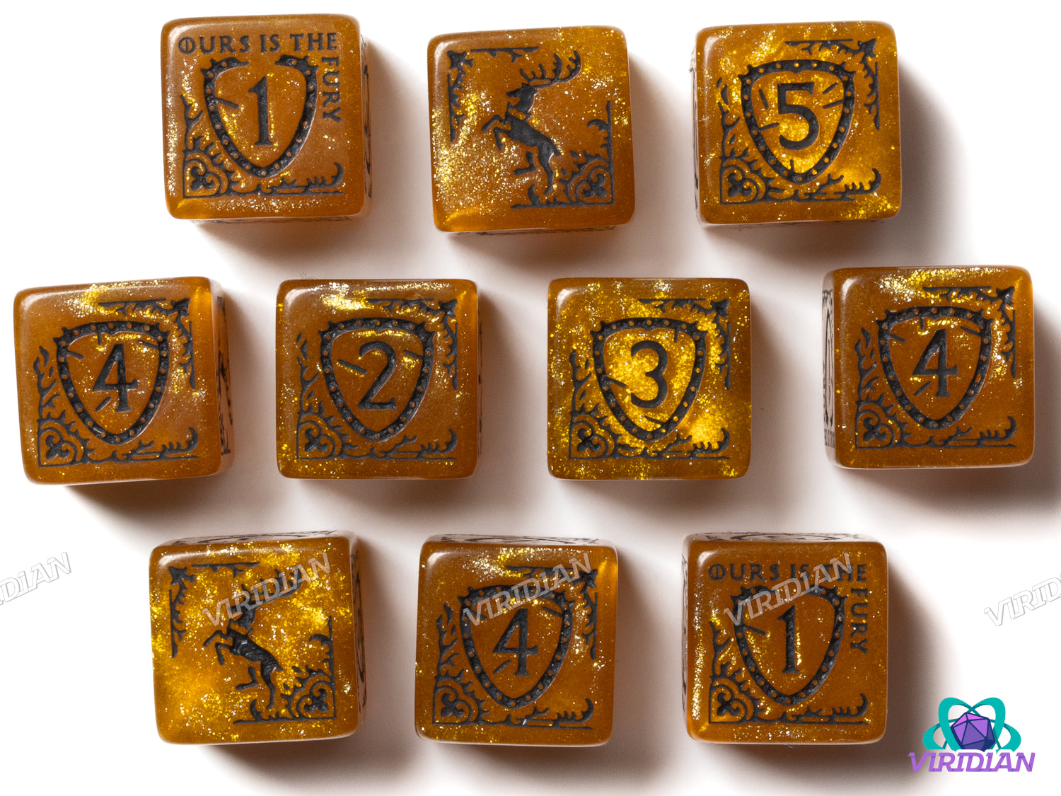 Game of Thrones: Baratheon (10xD6 Dice Set) | Acrylic D6 Set (10)