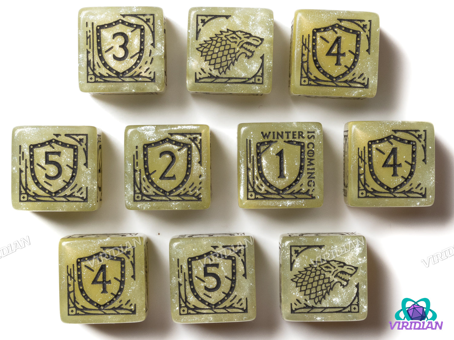 Game of Thrones: Stark (10xD6 Dice Set) | Acrylic D6 Set (10)