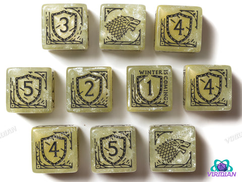 Game of Thrones: Stark (10xD6 Dice Set) | Acrylic D6 Set (10)