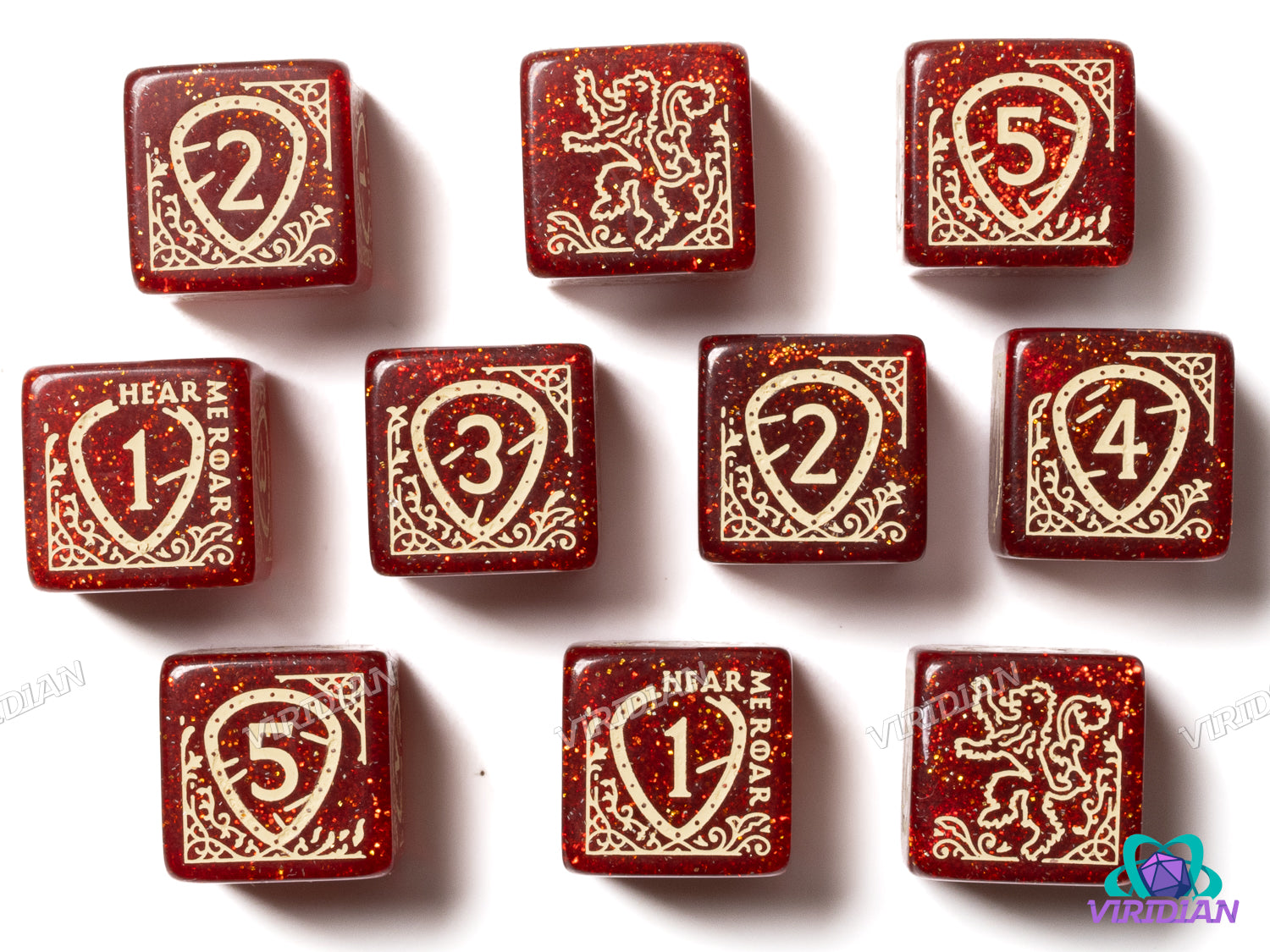 Game of Thrones: Lannister (10xD6 Dice Set) | Acrylic D6 Set (10)