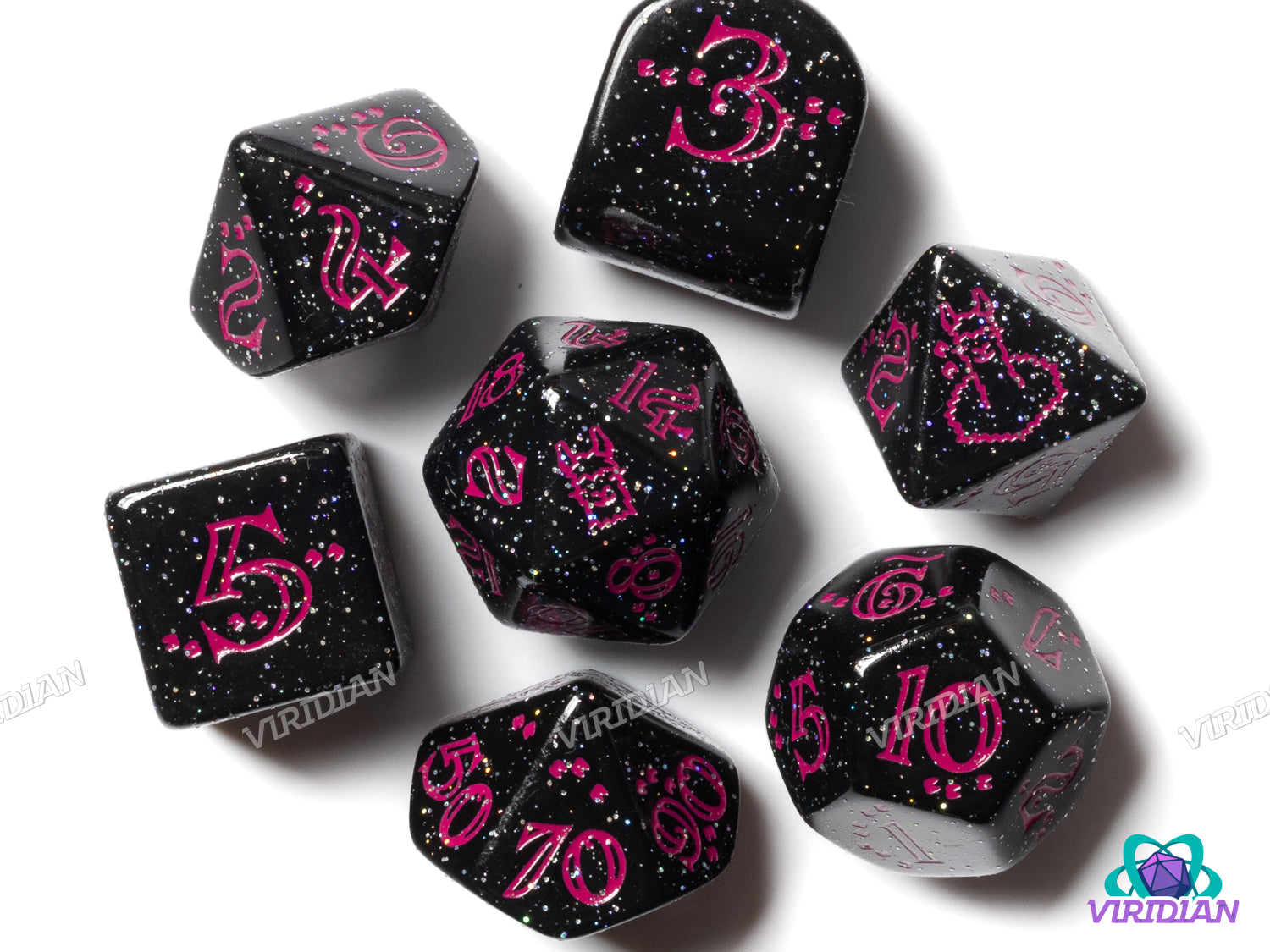 Shimmering Llama: Spitty | Rough Texture | Acrylic Polyhedral Dice (7)