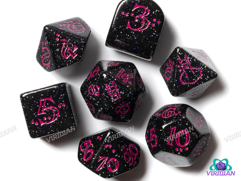 Shimmering Llama: Spitty | Rough Texture | Acrylic Polyhedral Dice (7)