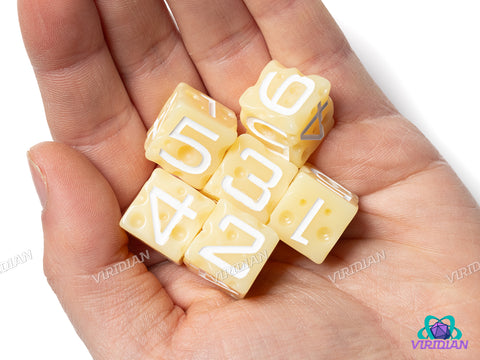 Swiss Cheese D6s (Set of 6) | Cream w 