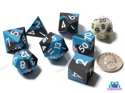 Blue & Black Silicone | Polyhedral Dice Set (7)