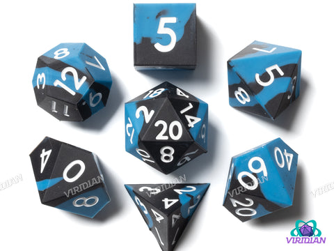 Blue & Black Silicone | Polyhedral Dice Set (7)