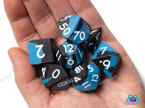 Blue & Black Silicone | Polyhedral Dice Set (7)
