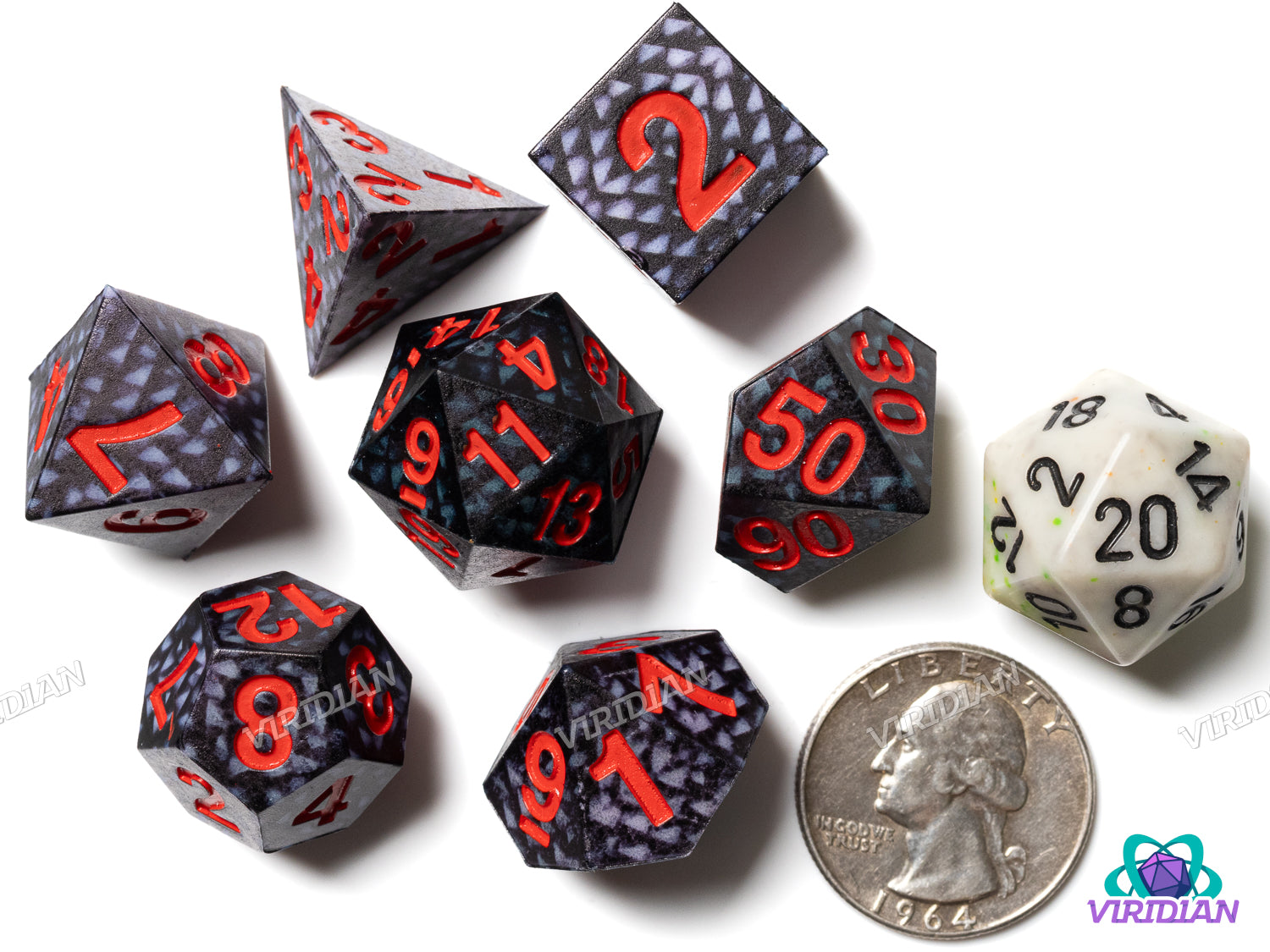 Dragon Storm Silicone Scale Dice (Grey & Red) | Silicone Dice Set (7)