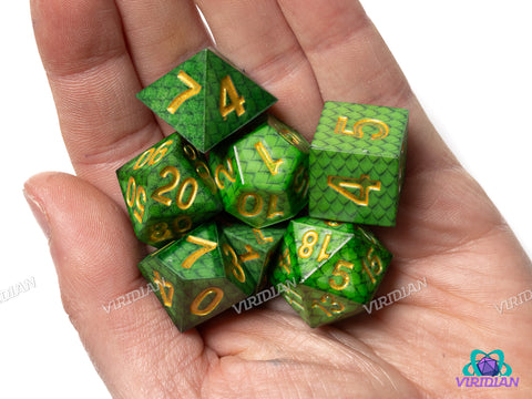 Dragon Storm Silicone Scale Dice (Green) | Silicone Dice Set (7)