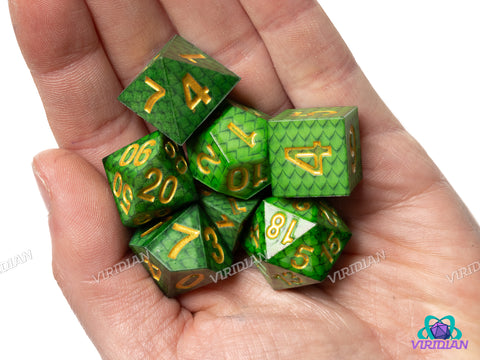 Dragon Storm Silicone Scale Dice (Green) | Silicone Dice Set (7)