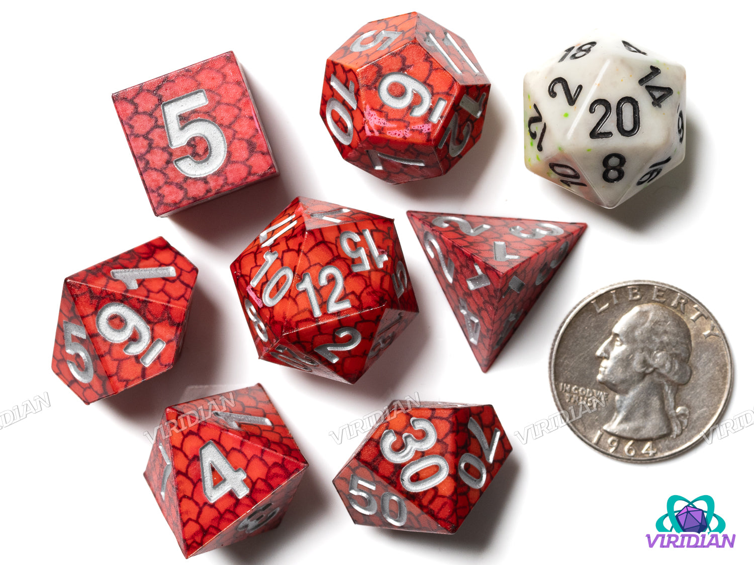 Dragon Storm Silicone Scale Dice (Red) | Silicone Dice Set (7)