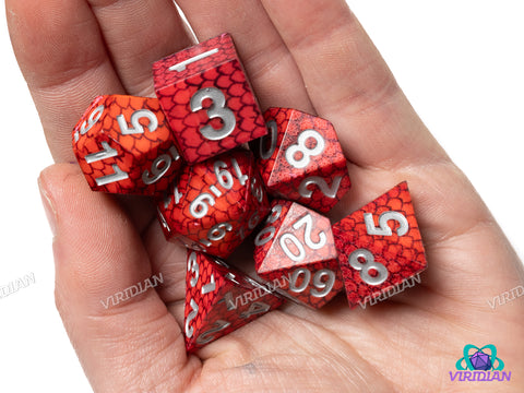 Dragon Storm Silicone Scale Dice (Red) | Silicone Dice Set (7)