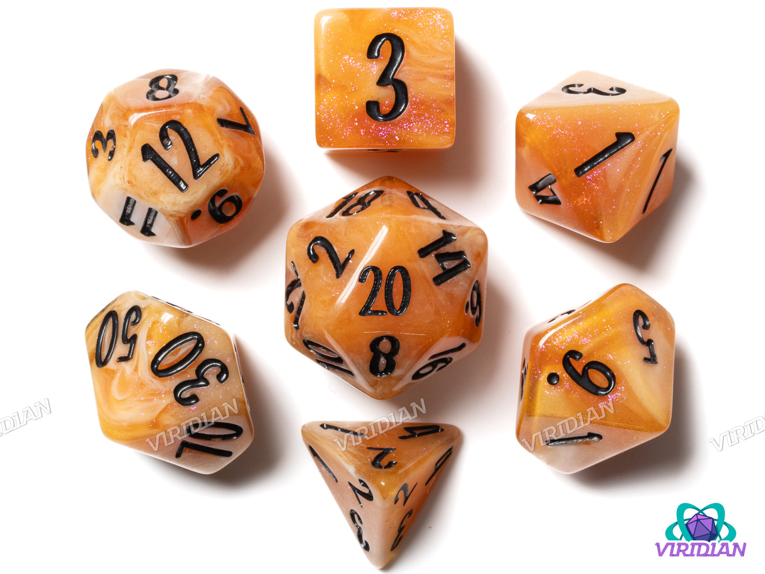 Blossom & Bloom: Marigold | Blackstone Bureau | Resin Dice Set (7)