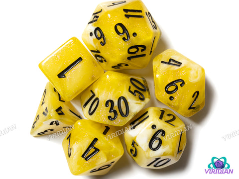 Blossom & Bloom: Sun Drops | Blackstone Bureau | Resin Dice Set (7)