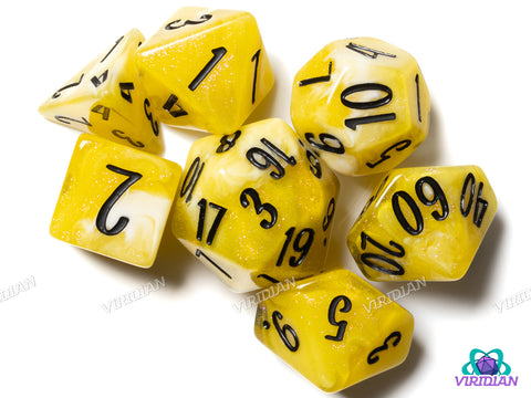 Blossom & Bloom: Sun Drops | Blackstone Bureau | Resin Dice Set (7)
