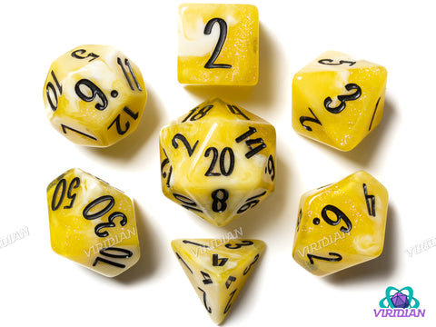 Blossom & Bloom: Sun Drops | Blackstone Bureau | Resin Dice Set (7)