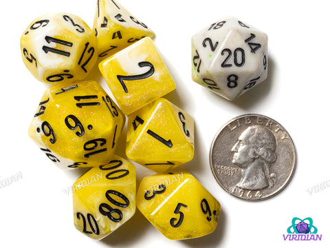 Blossom & Bloom: Sun Drops | Blackstone Bureau | Resin Dice Set (7)