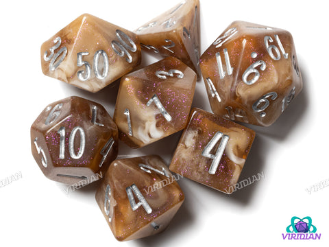 Blossom & Bloom: Rosa Cappuccino | Blackstone Bureau | Resin Dice Set (7)