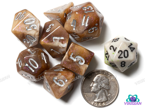 Blossom & Bloom: Rosa Cappuccino | Blackstone Bureau | Resin Dice Set (7)