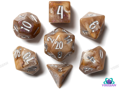Blossom & Bloom: Rosa Cappuccino | Blackstone Bureau | Resin Dice Set (7)