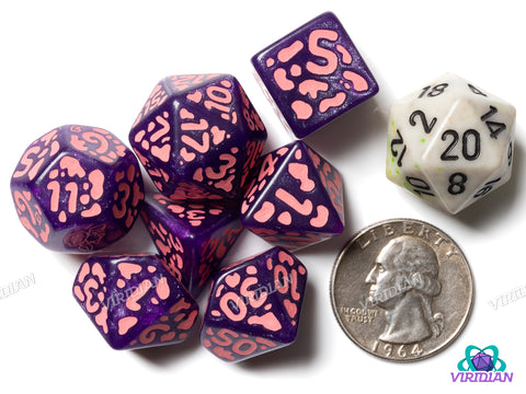 Cow Dice Set: RaMOOna | Acrylic Polyhedral Dice (7)
