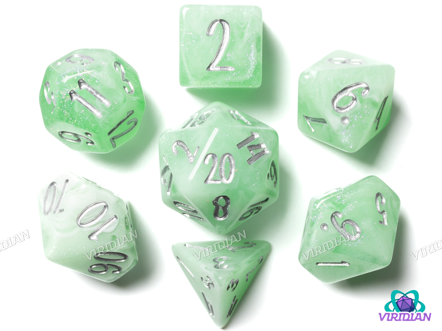 Blossom & Bloom: Vines | Viridian Dice X Blackstone Bureau | Resin Dice Set (7)