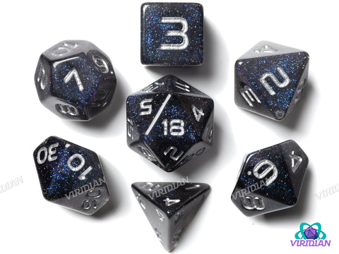 GALAXY: Vector (Silver) | Resin Polyhedral Dice Set (7)