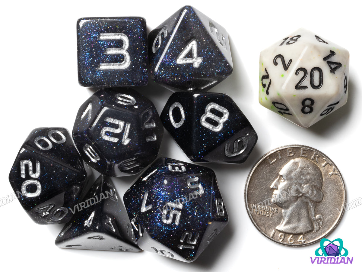 GALAXY: Vector (Silver) | Space-Themed | Resin Polyhedral Dice Set (7 ...