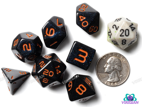 GALAXY: Starfall (Orange) | Resin Polyhedral Dice Set (7)