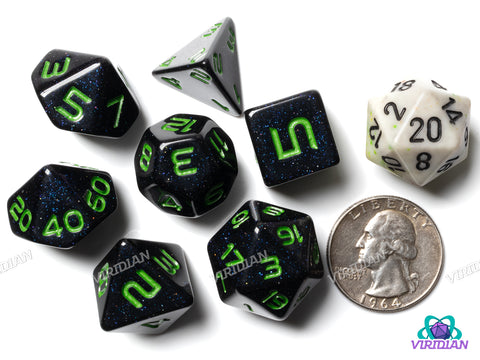 GALAXY: Starfall (Green) | Resin Polyhedral Dice Set (7)