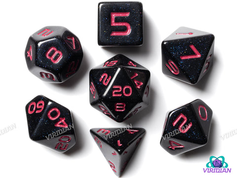 GALAXY: Starfall (Hot Pink) | Resin Polyhedral Dice Set (7)