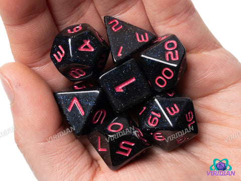 GALAXY: Starfall (Hot Pink) | Resin Polyhedral Dice Set (7)
