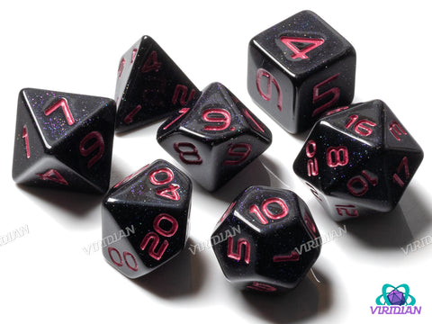 GALAXY: Starfall (Hot Pink) | Resin Polyhedral Dice Set (7)