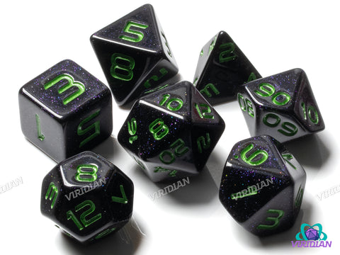 GALAXY: Starfall (Green) | Resin Polyhedral Dice Set (7)