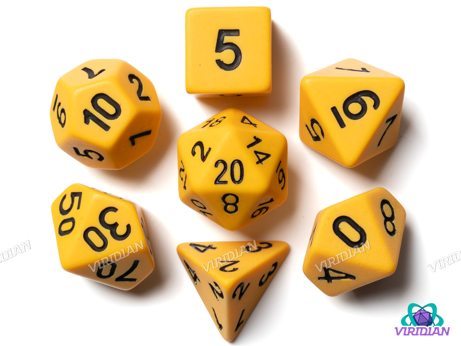 Commander Yellow | Matte Acrylic Dice Set (7)