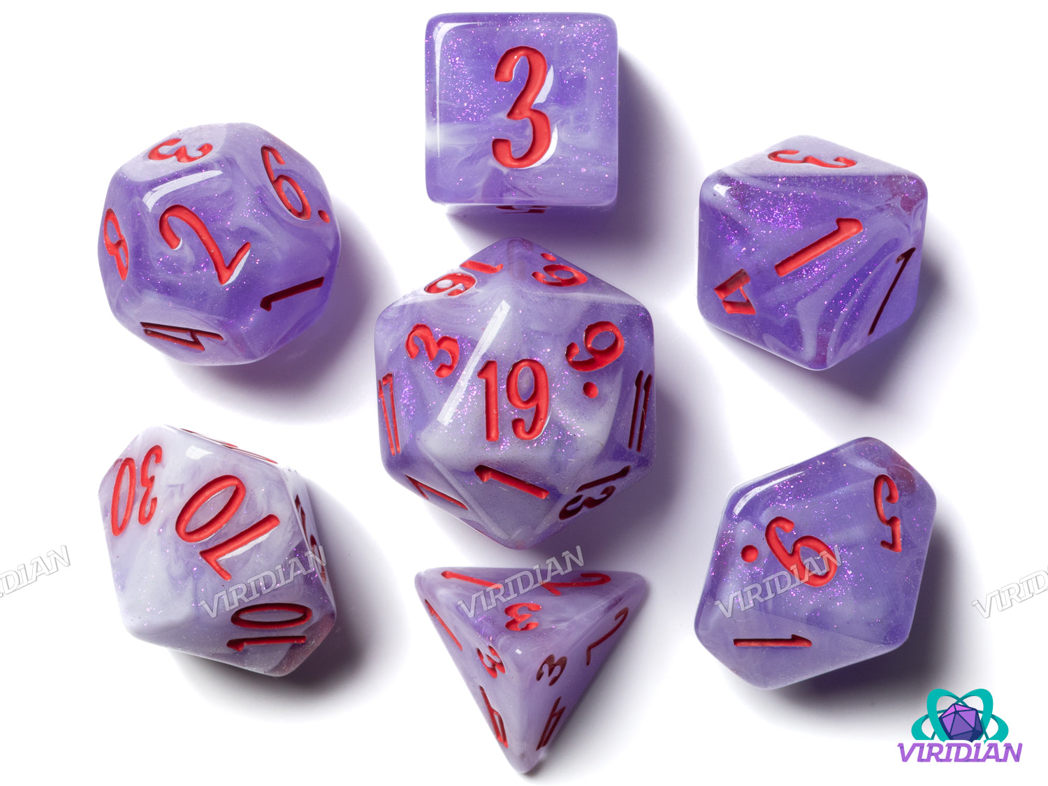 Blossom & Bloom: Wisteria | Blackstone Bureau | Resin Dice Set (7)