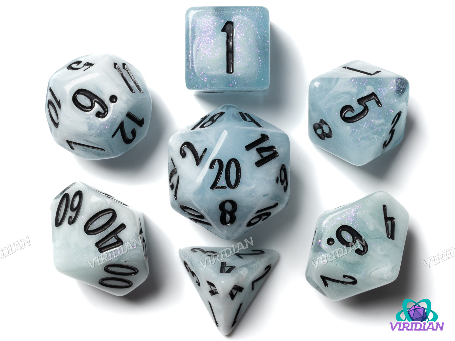 Blossom & Bloom: Flax Flower | Blackstone Bureau | Resin Dice Set (7)