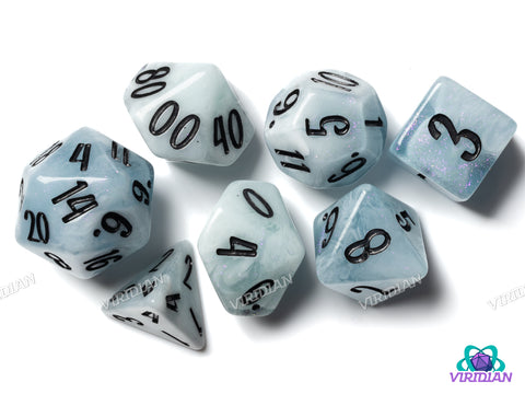 Blossom & Bloom: Flax Flower | Blackstone Bureau | Resin Dice Set (7)