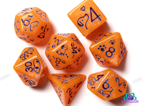 Cute Dogs: Syracuse Orange | Resin Polyhedral Dice (7)