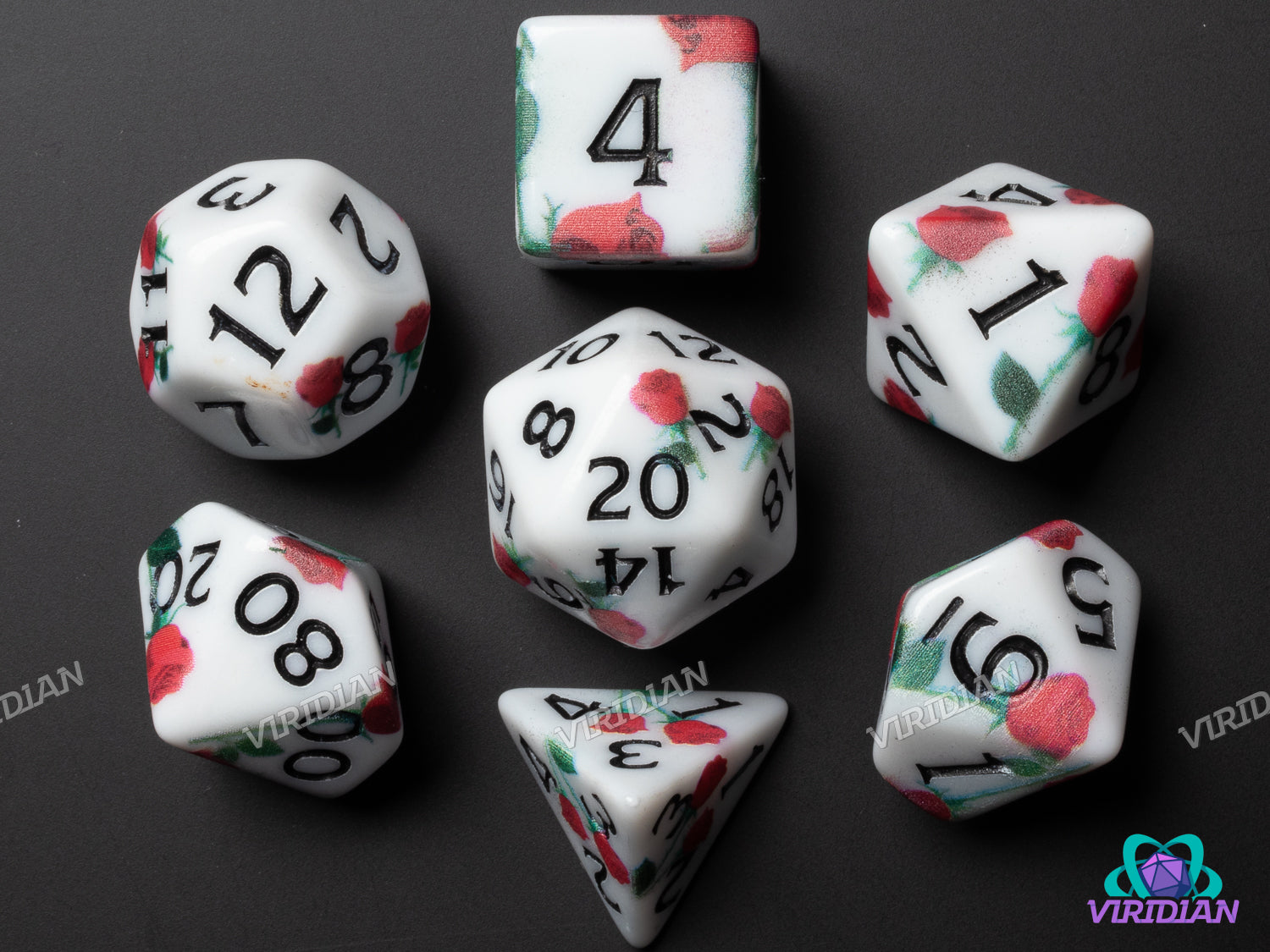 Encore! Rose Matte Print | Acrylic Polyhedral Dice (7)