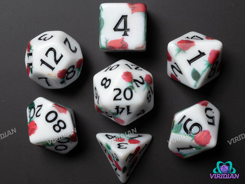 Encore! Rose Matte Print | Acrylic Polyhedral Dice (7)