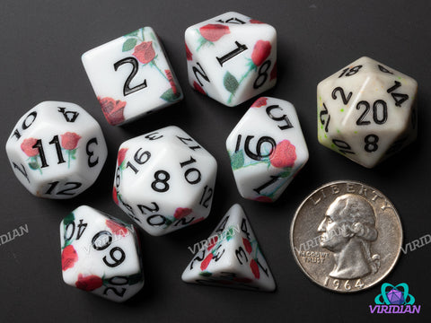 Encore! Rose Matte Print | Acrylic Polyhedral Dice (7)