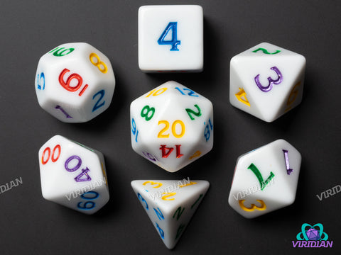 Rainbow Ink Polyhedral Set | Acrylic Polyhedral Dice (7)